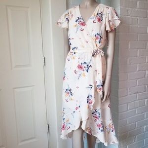 NWT Charlotte Russe High Low Floral Wrap Dress S